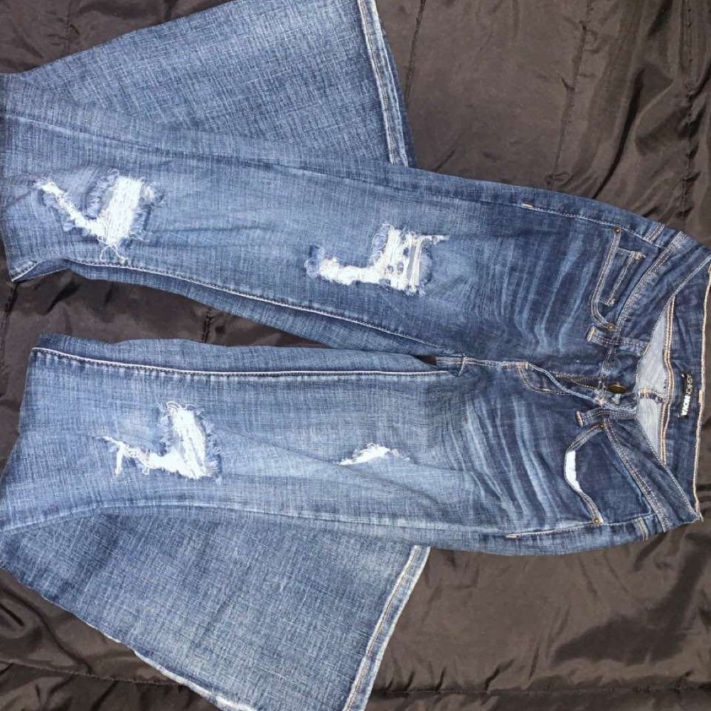 Flare ripped jeans